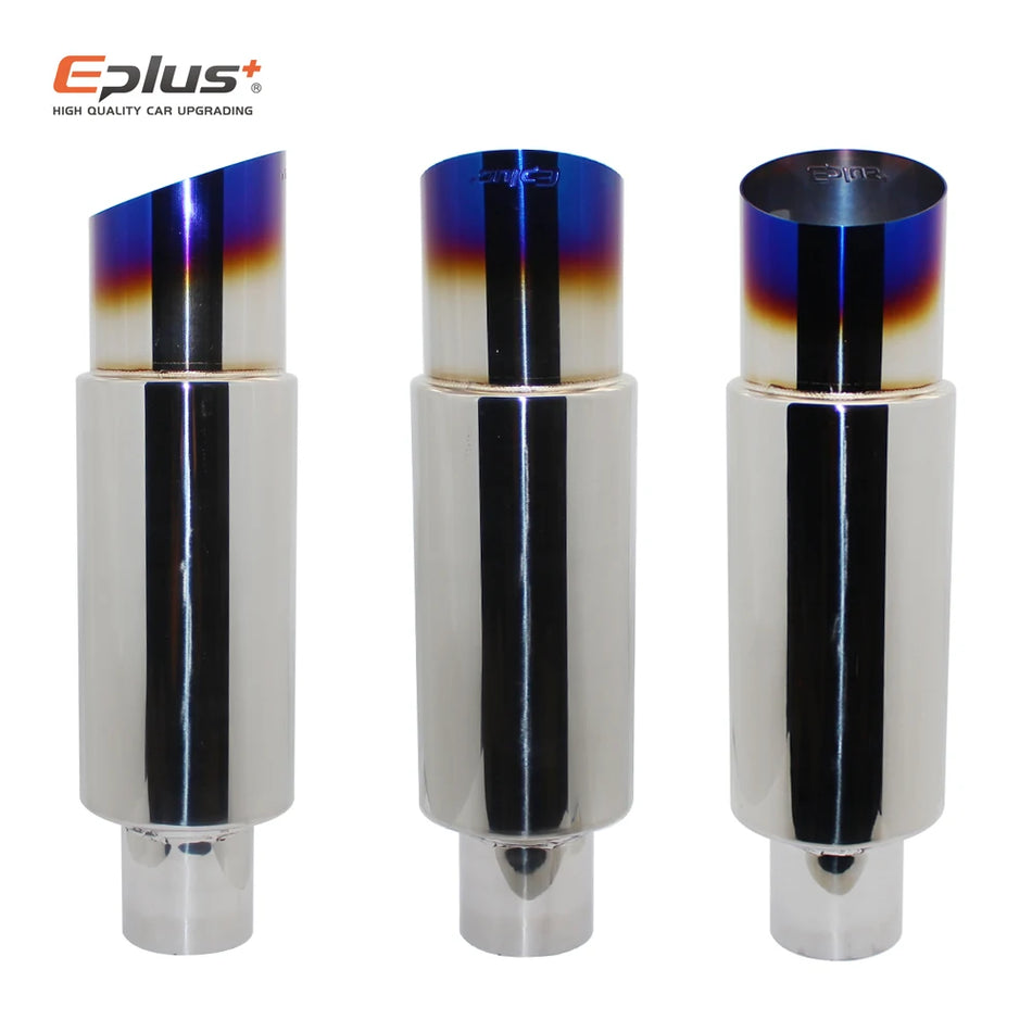 Stainless Steel Exhaust Pipe Universal End Bevel 51/57/63MM for Car, Motorcycle