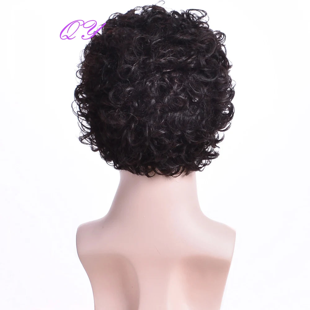 Short Curly Men's Wig - Fashion Style Adjustable Cap, Natural Black
