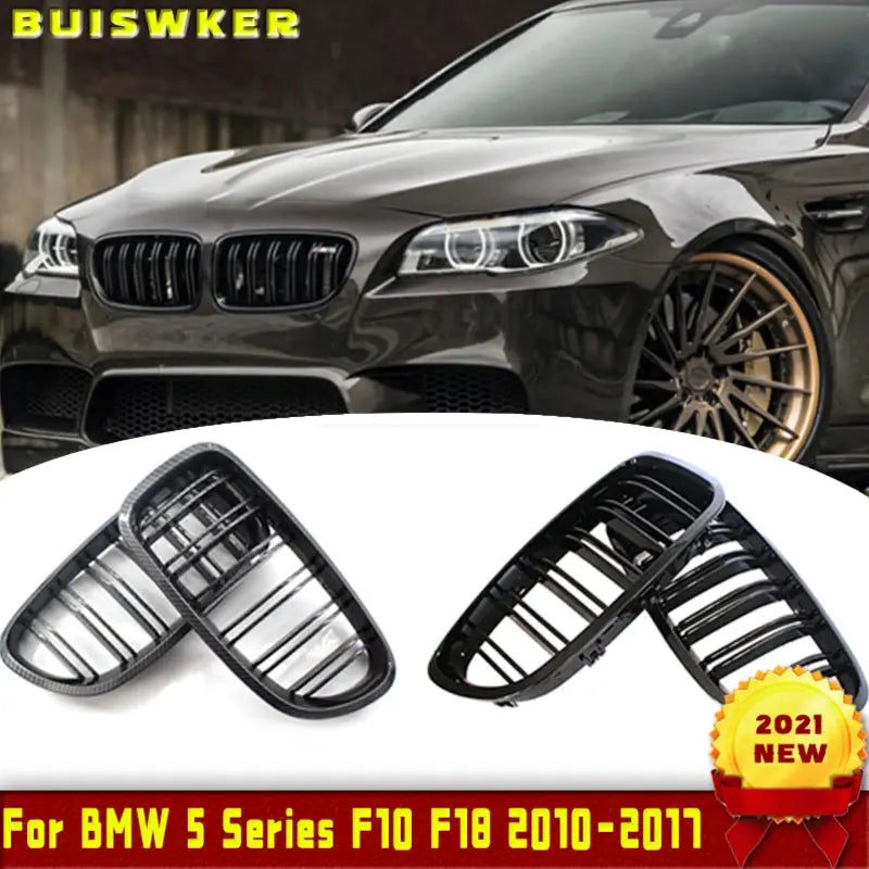 Bright Black Car Front Grille Wide Kidney Grille Grill For BMW 5 Series F10 F18 2010-2017 Front Bumper Grille by InterCyprus Trading Ltd