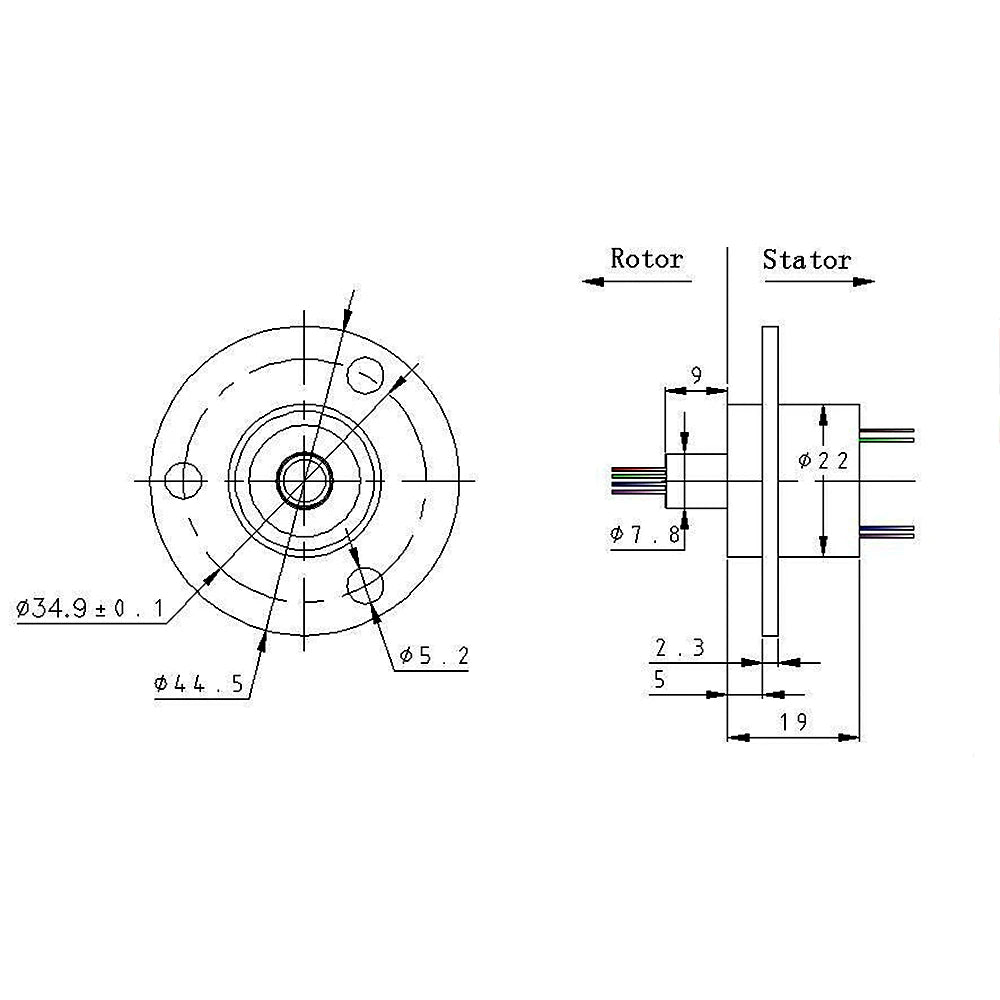 2A Hollow Shaft Slip Ring 5mm Through Hole &ndash; Multi Channel