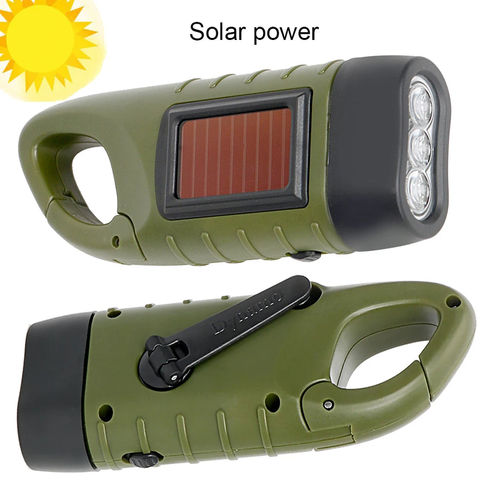 Hand Crank Solar LED Flashlight Lantern for Outdoor Adventures