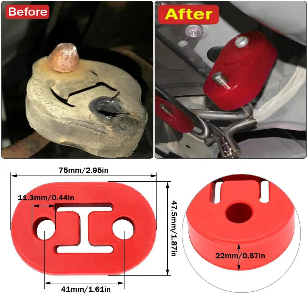 2pcs Universal Car Heavy Duty Rubber Exhaust Muffler Tail Pipe Mounting Holder Brackets Hanger Insulator Replacement by InterCyprus Trading Ltd