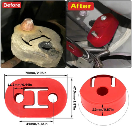 2pcs Universal Car Heavy Duty Rubber Exhaust Muffler Tail Pipe Mounting Holder Brackets Hanger Insulator Replacement by InterCyprus Trading Ltd