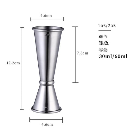 18/8 Stainless Steel Measuring Cups Jigger &ndash; Double Head Silver