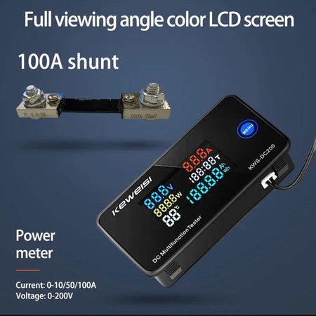 KWS-DC-200 Digital Voltmeter Ammeter 0-200V &ndash; Reset Function