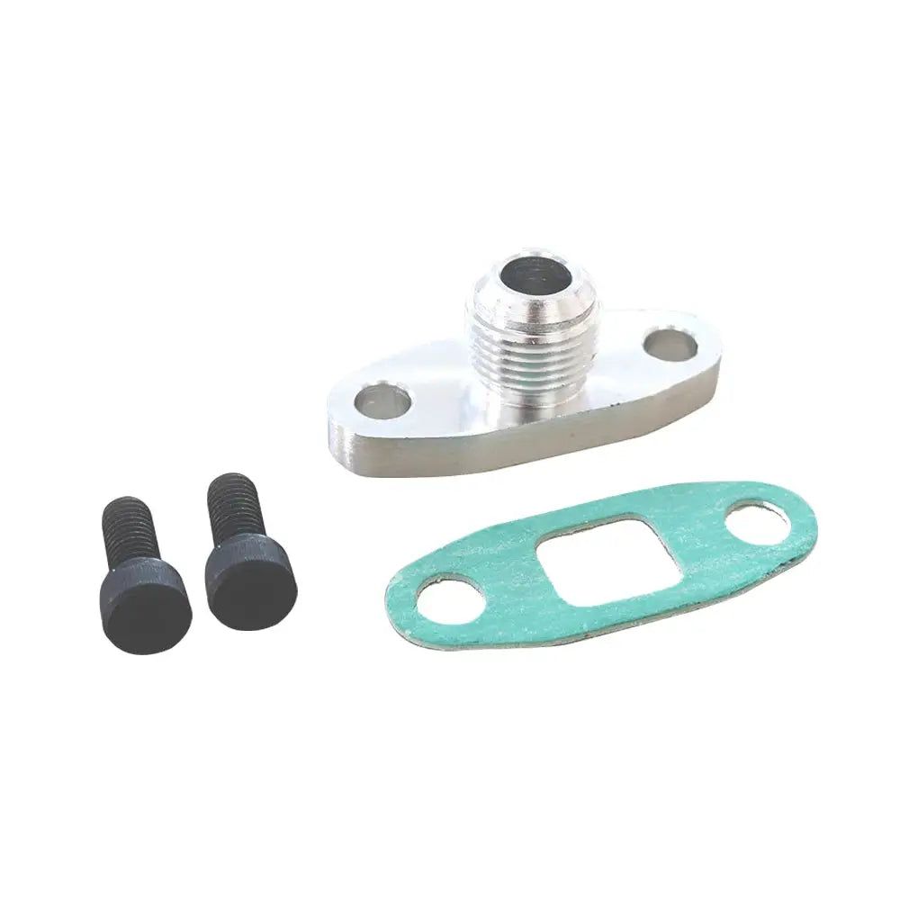 Turbo Oil Drain Outlet Flange Gasket 10AN Garrett GT28 GT30 GT35 T3 T4 Adapter Kit Set Turbocharger by InterCyprus Trading Ltd