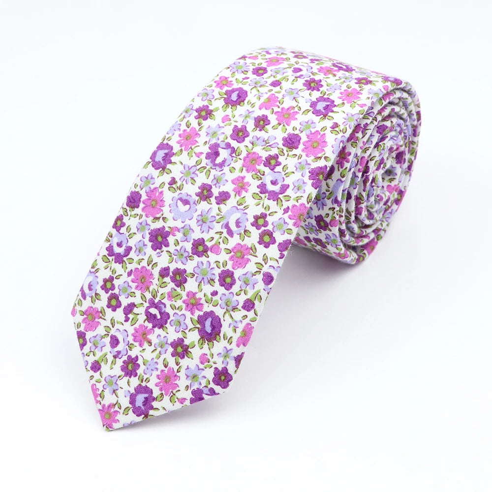Floral Elegance Cotton Tie for Men and Women 28