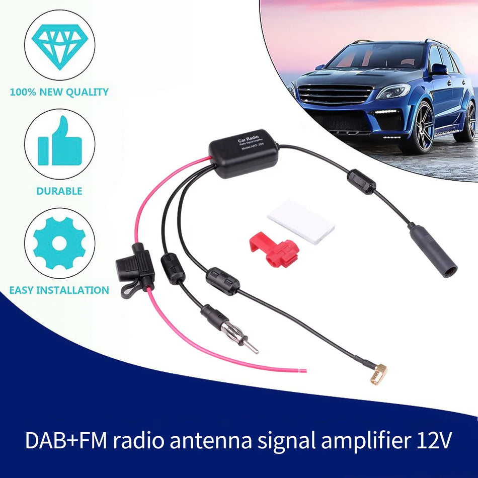 Kebidumei Car Radio Antenna &ndash; 3 in 1 Signal Booster Amplifier
