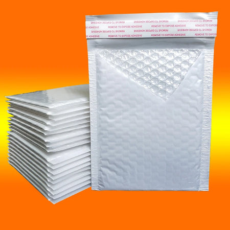 White Poly Bubble Mailers - Pack of 50 Envelopes