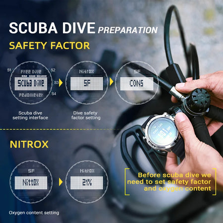 NORTH EDGE Mens Smart Watch &ndash; Professional Dive Computer with 50M Water Resistance