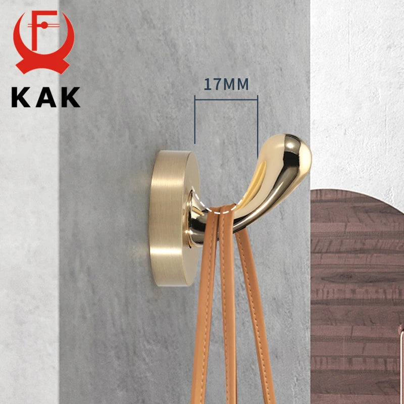 KAK Zinc Alloy Wall Hook Coat Hanger 30mm Gold Black