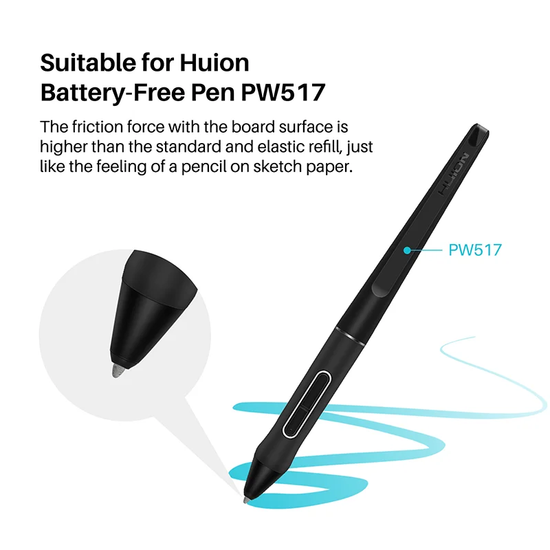 Náhradné hroty Huion z filcu a štandardné pre stylus PW517, Kamvas a Inspiroy