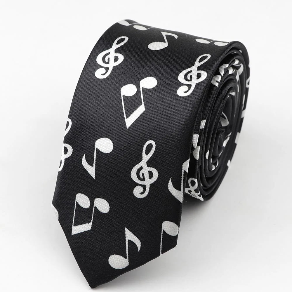 Colourful Musical Notes Skinny Tie for Men 3