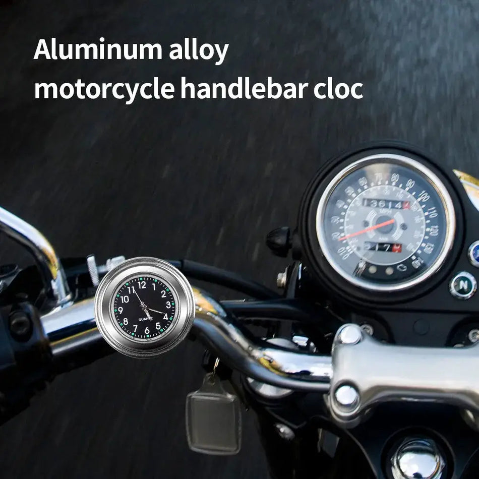 Waterproof Aluminum Motorcycle Handlebar Clock With Luminous Dial by InterCyprus Trading Ltd