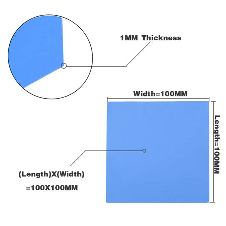 YOUNUON Thermal Pad 100x100mm - High Conductivity Silicone for GPU/CPU Cooling (0.5mm to 5mm Thickness) 2PCS 100X100X1MM