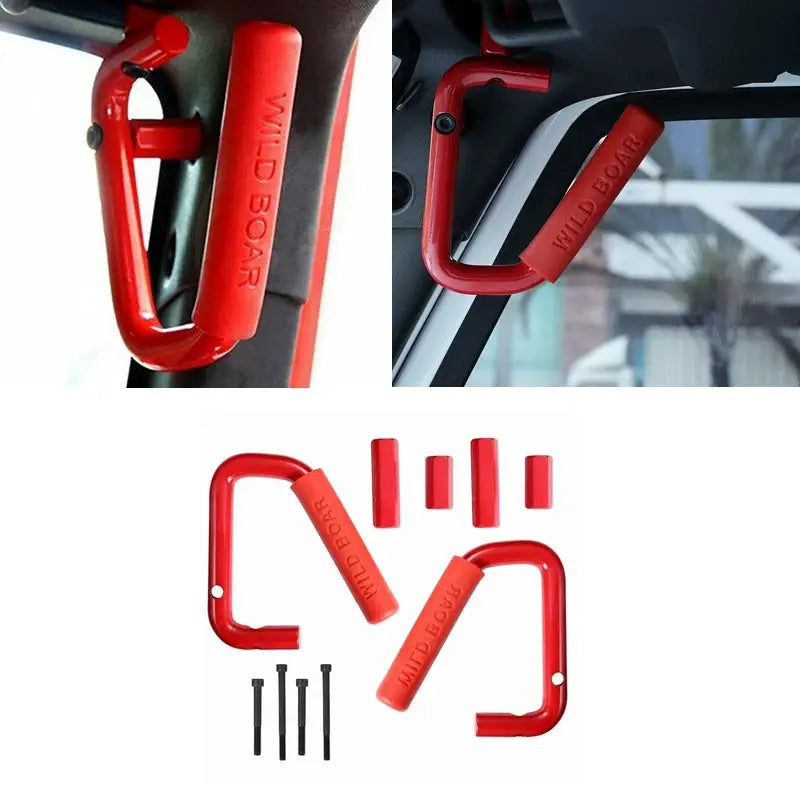 For Jeep JK Parts Aluminium Alloy Car Interior Armrest 2/4 Doors Front & Rear Grab Handle For Jeep Wrangler 2007 Up Car Styling by InterCyprus Trading Ltd
