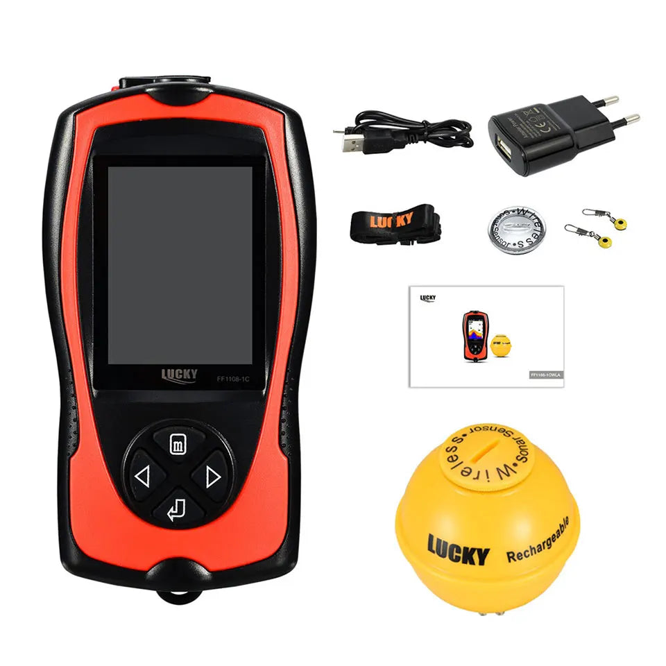 LUCKY Rechargeable Fish Finder FF1108-1CWLA/CT | Wireless Sonar Sensor | 45M Depth