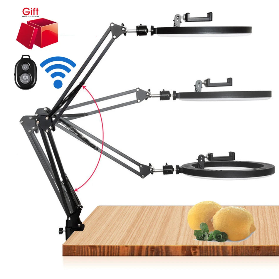 BTFOOR LED Circle Fill Lighting Ring Light with Phone Tripod Stand for Makeup and Photography