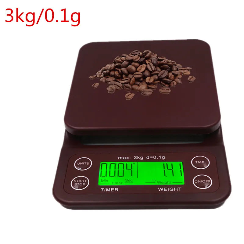 S023 Digital Kitchen Scale &ndash; 0.1g Precision With Backlight Brown 3kg 0.1g