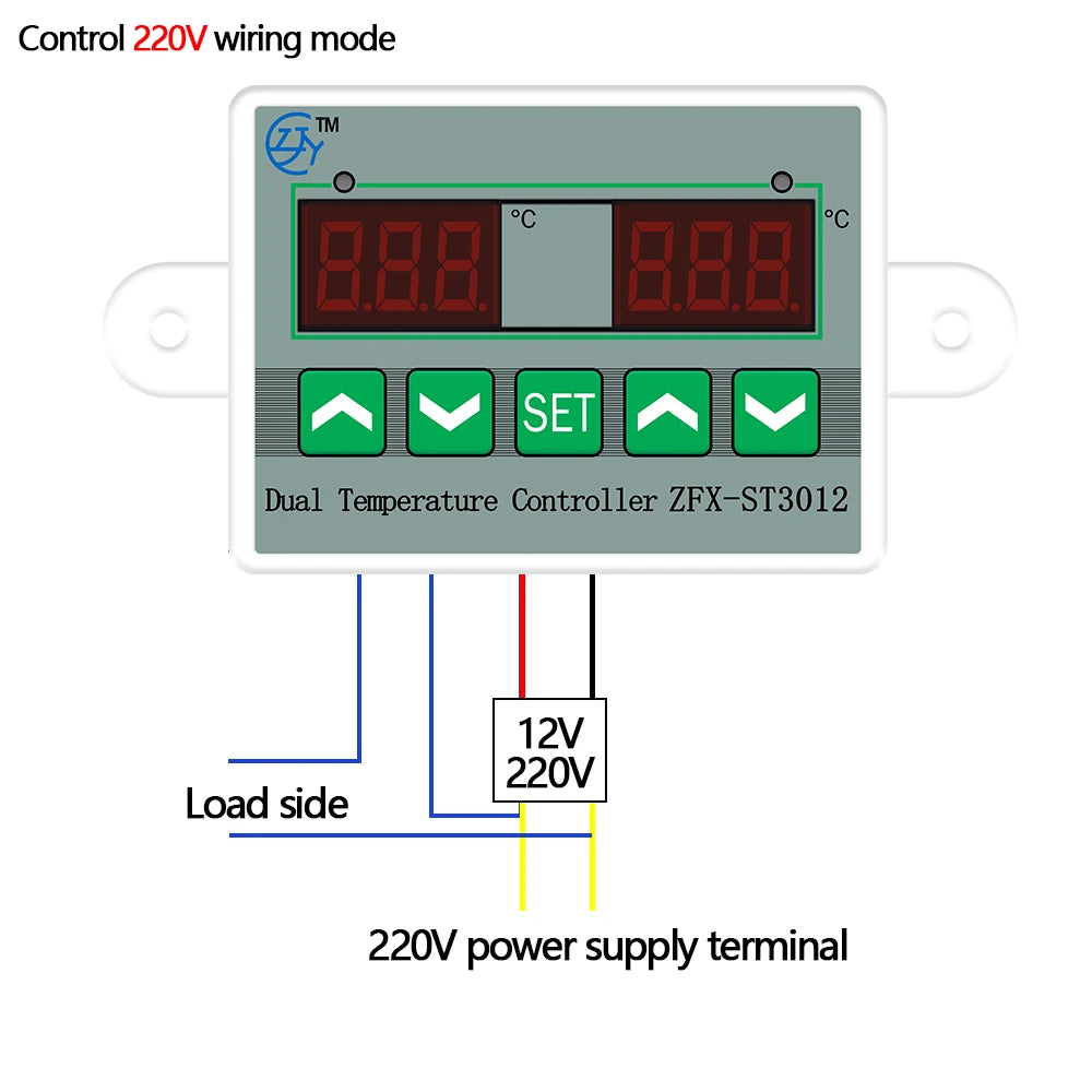 ST3012 ZFX-ST3012 &ndash; Multi-Voltage LED Digital Thermostat