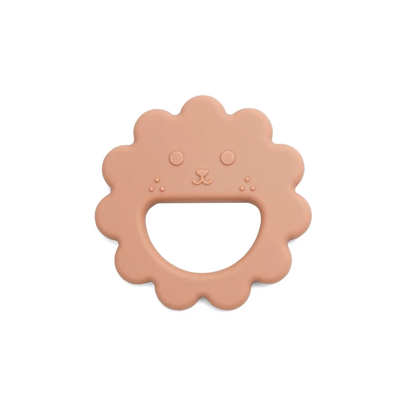 Muslin Life Flower-Shaped Silicone Baby Teether and Thumb Sucking Stopper 004 muted clay