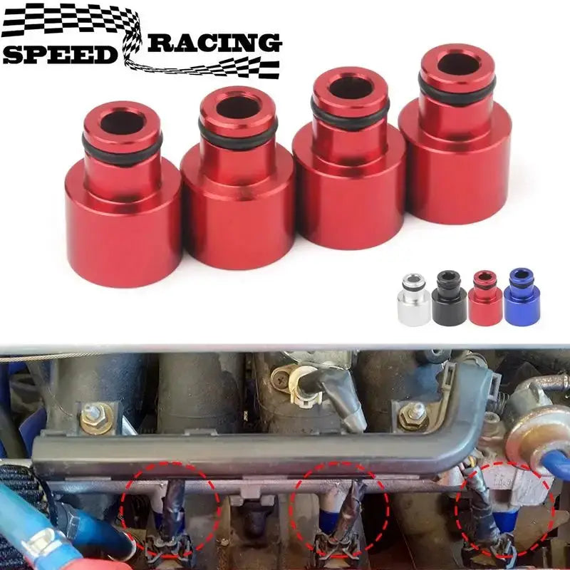4pcs Racing Fuel Injector Top Hats Adapters for Honda Civic and Acura RDX Injectors to B16 B18 D16Z D16Y Engines FP-1047 by InterCyprus Trading Ltd