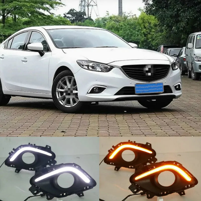Päiväajovalot 12V LED Mazda 6 Atenza, 6000-6700K Valkoinen, Kromi ABS Kotelo