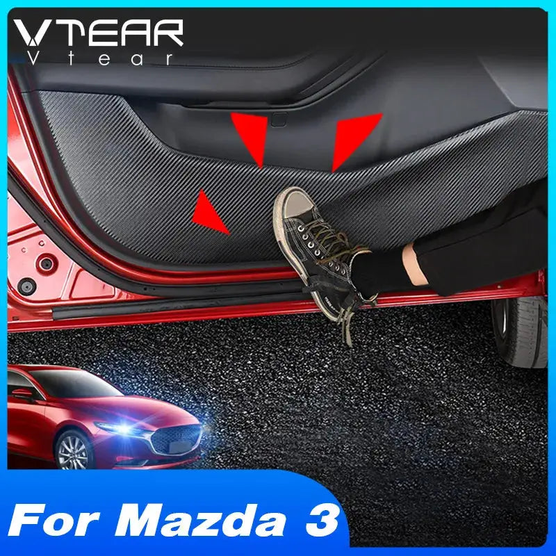 Vtear For Mazda 3 Bp 2020 2021 Car Door Anti Kick Pad Protection Stickers Carbon Fiber Inner Door Side Edge Film Car Accessories by InterCyprus Trading Ltd
