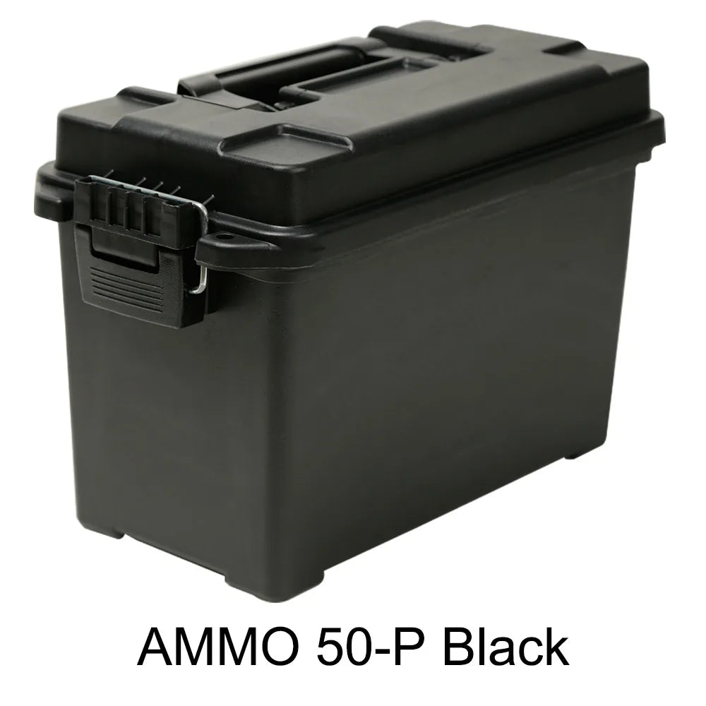 Plastic Ammo Box - Lightweight High Strength Storage Case AMMO 50-P Black