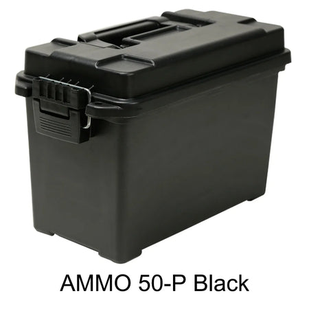 Plastic Ammo Box - Lightweight High Strength Storage Case AMMO 50-P Black
