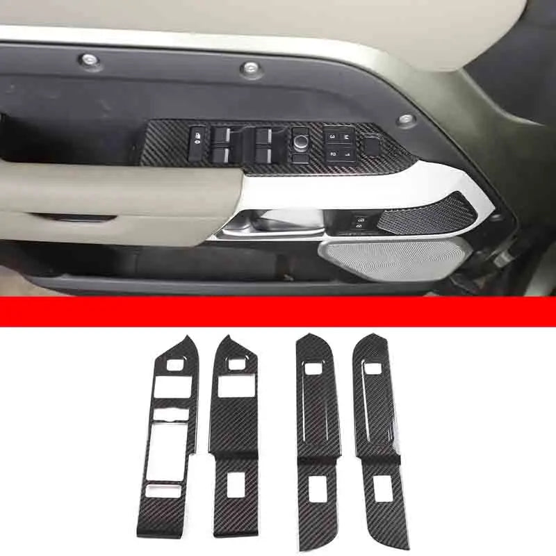 2Pz Adesivo Telaio Interruttore Sollevamento in Fibra di Carbonio Defender 90 110