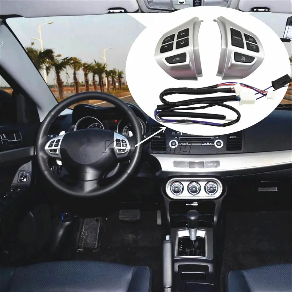 Steering Wheel Control Buttons With Silver ABS For Mitsubishi ASX Outlander by InterCyprus Trading Ltd