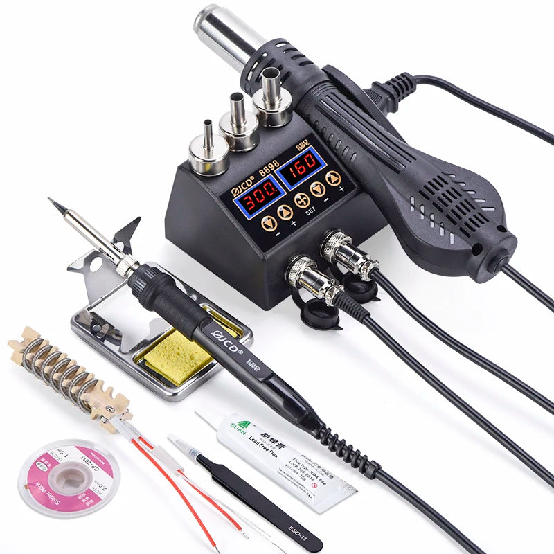 JCD 2 In 1 750W Soldering Station 8898 &ndash; LCD Display 8898 KIT3 / 110V US PLUG / CHINA