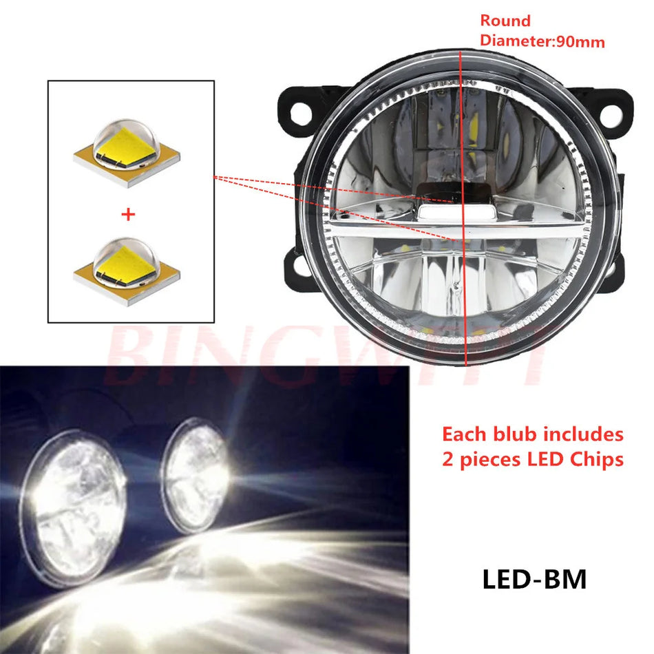 Faro de Niebla 90mm LED 12V para Citroën XSARA PICASSO N68 Delante Izquierdo Derecho