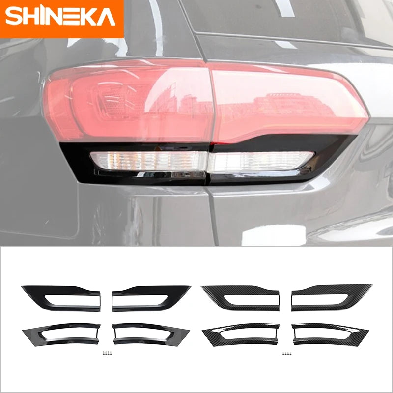Premium Tail Light Guards for Jeep Grand Cherokee 2014-2020 | Shineka Rear Lamp Cover Trim Bezel ABS Accessories