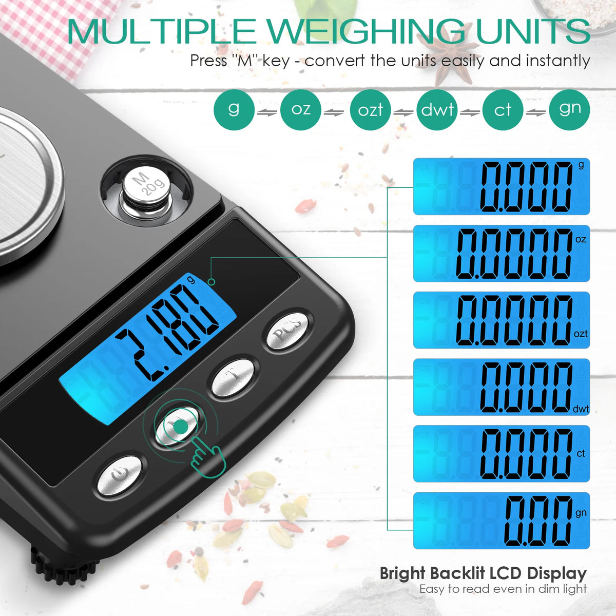 Amir 0.001g Precision Digital Jewelry Scale &ndash; Ultra-Accurate Weighing