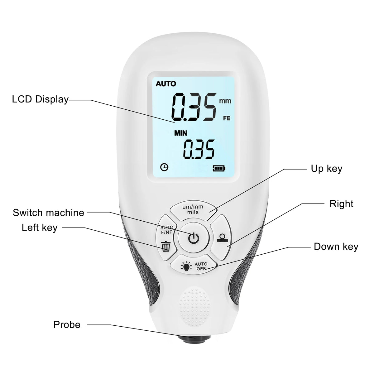 HW-300 Coation Thickness Gauge &ndash; Backlit LCD Display