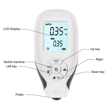 HW-300 Coation Thickness Gauge &ndash; Backlit LCD Display