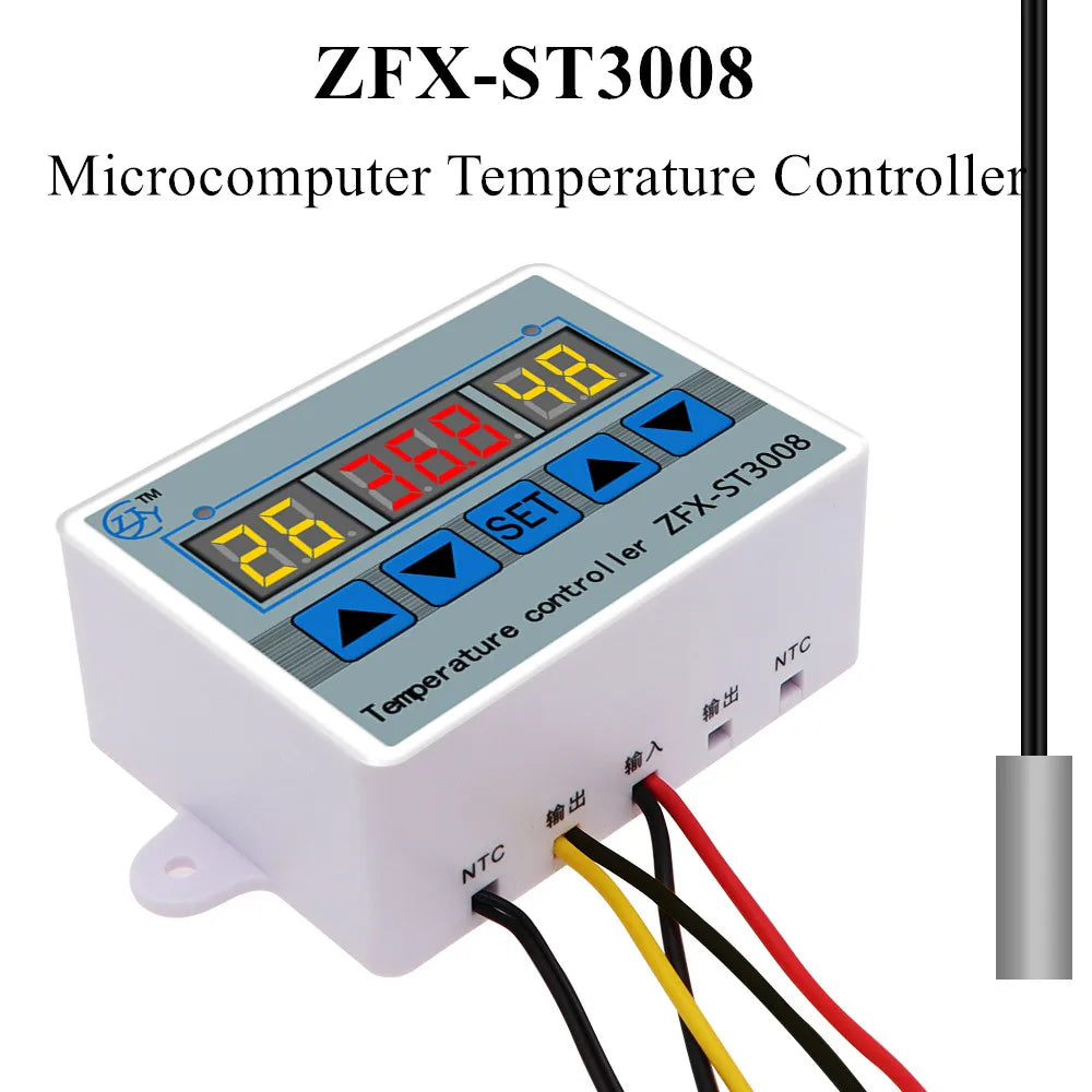 ZFX-ST3008 Microcomputer Temperature Controller &ndash; Adjustable NTC10K Measurement