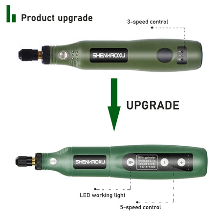 5-Speed Cordless Engraving &amp; Drilling Tool with Battery and Accessories