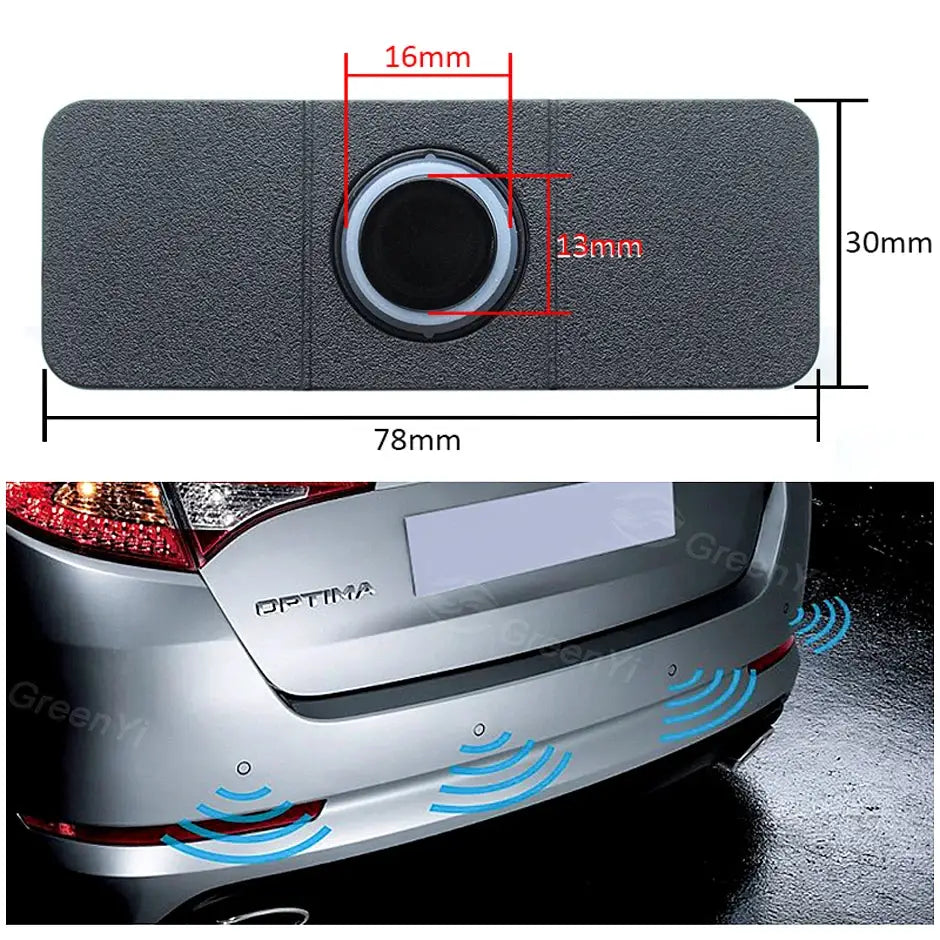 4 Pc Car Parking Sensors 13MM Flat ABS Reverse Backup Alarm Kit by InterCyprus Trading Ltd