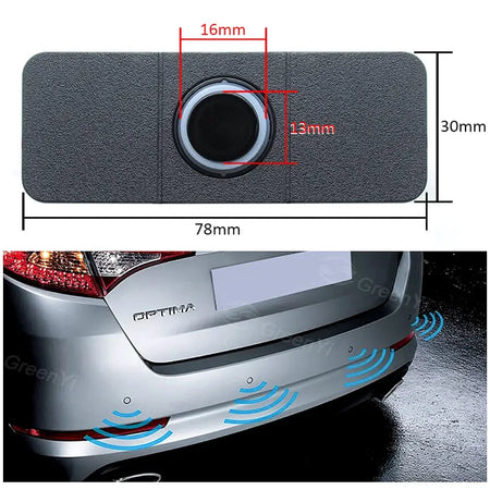 4 Pc Car Parking Sensors 13MM Flat ABS Reverse Backup Alarm Kit by InterCyprus Trading Ltd