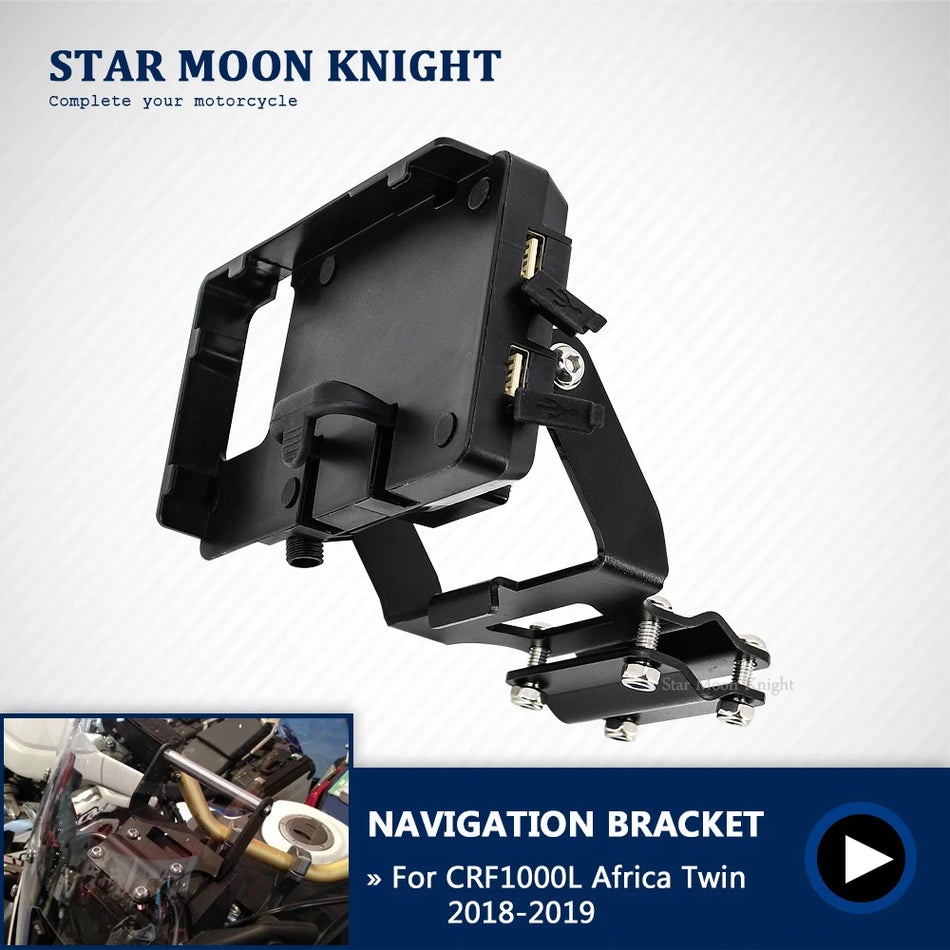 Honda Africa Twin CRF1000L Priekšējais telefona statīvs GPS navigācijas plāksnei, metāla motocikla telefona turētājs