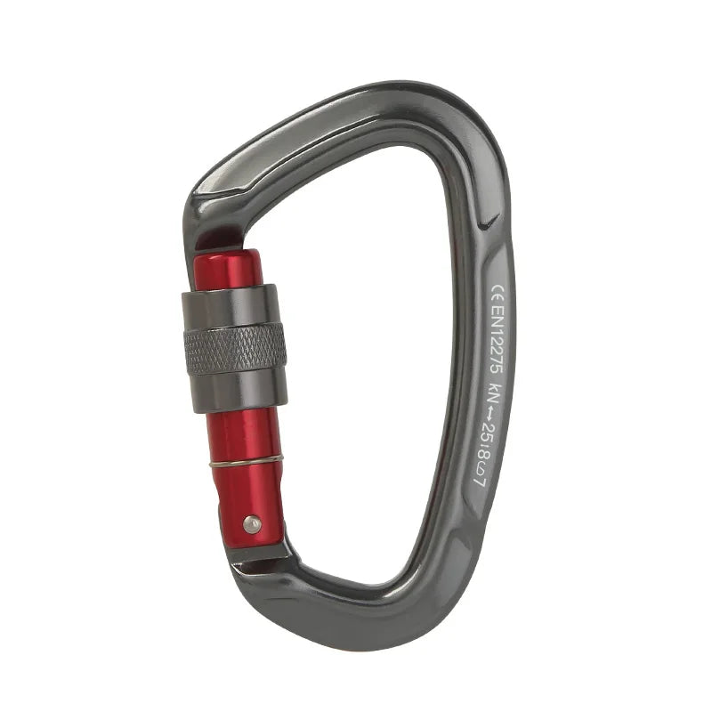 XINDA 25kN D-Shape Screwgate Carabiner - Strong Aluminium Alloy for Outdoor Adventures