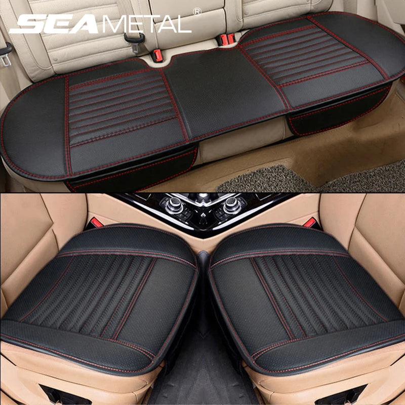 SEAMETAL Universal PU Leather Car Seat Cover - Waterproof &amp; Anti-Slip