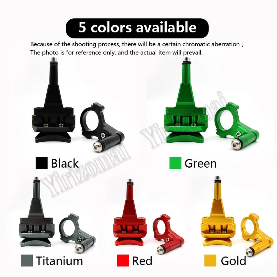 Kit di montaggio staffa ammortizzatore sterzo Kawasaki Ninja 400 2018 in lega di alluminio per fissaggio sicuro e installazione facile