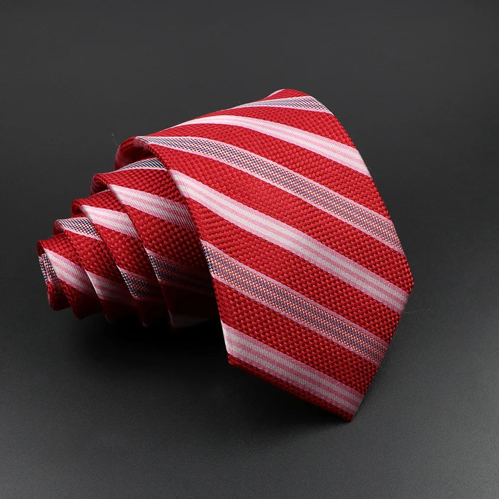 Men's 100% Silk Classic Striped Necktie for Business and Weddings