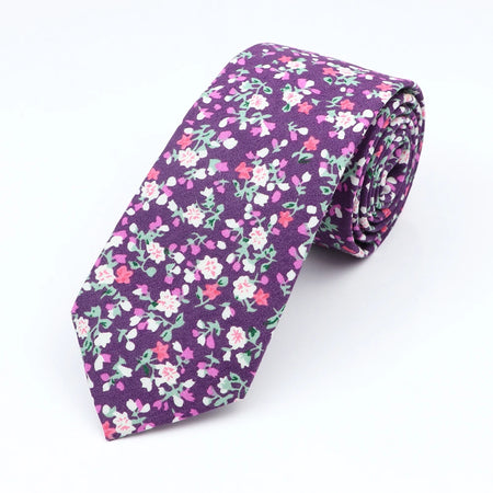 Floral Elegance Cotton Tie for Men and Women 27