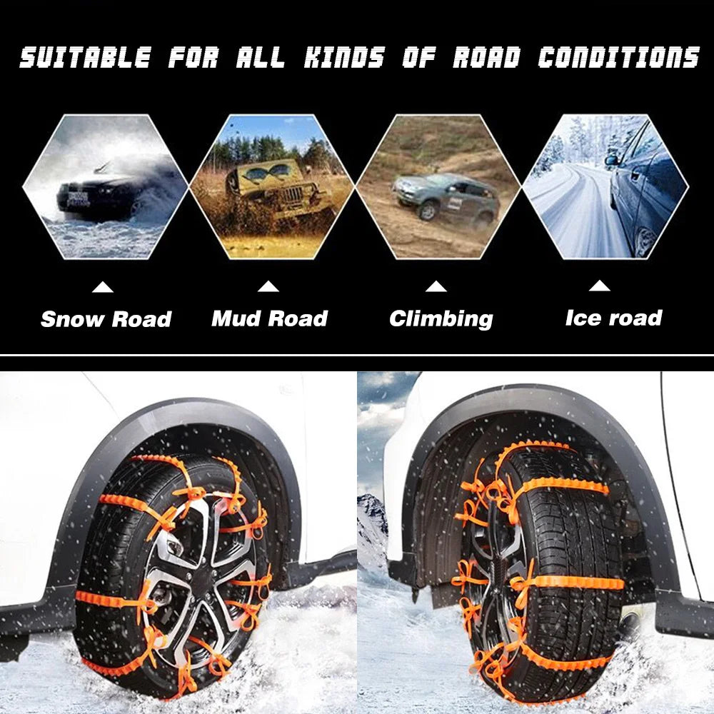 STC01 Snow Tire Chains &ndash; Anti Skid Nylon For Cars Trucks