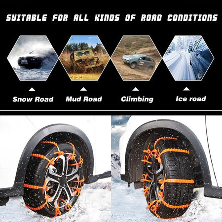 STC01 Snow Tire Chains &ndash; Anti Skid Nylon For Cars Trucks